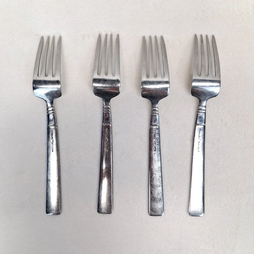 4 Wallace CHANTEL 18/10 Stainless China Dinner Fork Lot